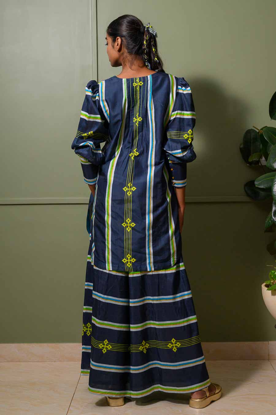 Bluebell Printed Stripes Tunic & Palazzo Set