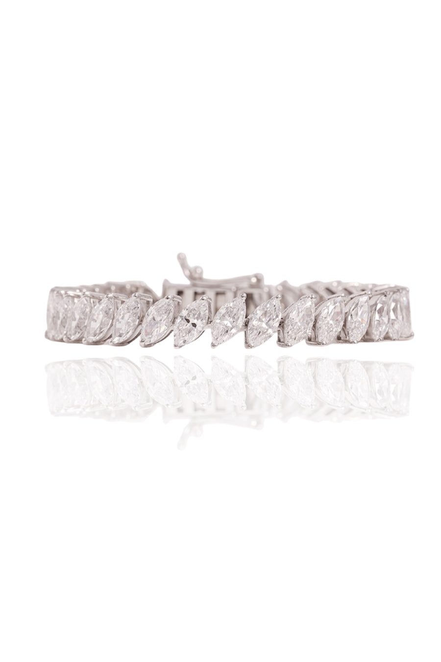 92.5 Sterling Silver Marquise Tennis Bracelet