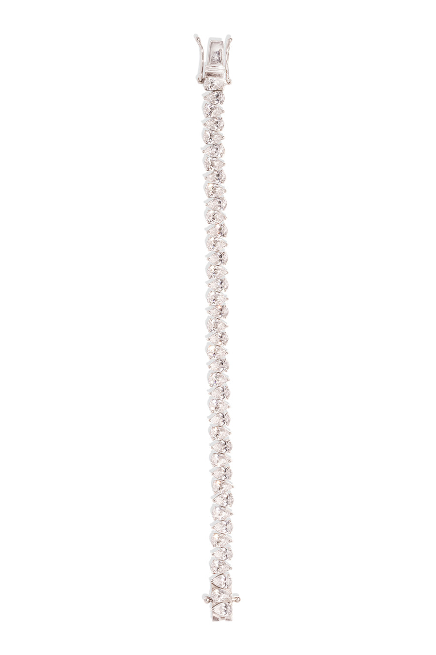 92.5 Sterling Silver Pear Tennis Bracelet