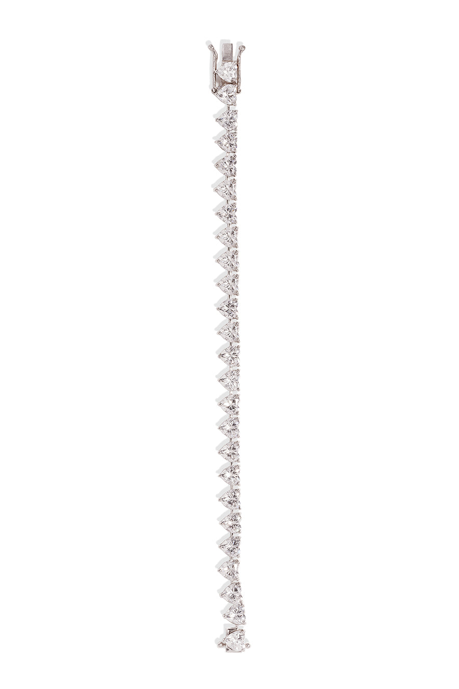 92.5 Sterling Silver Heart Tennis Bracelet
