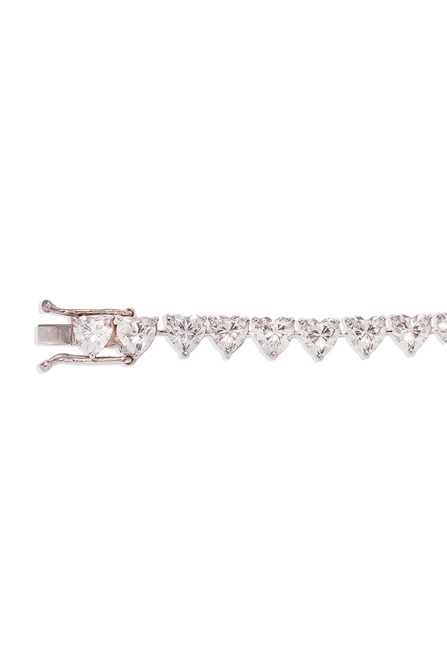 92.5 Sterling Silver Heart Tennis Bracelet