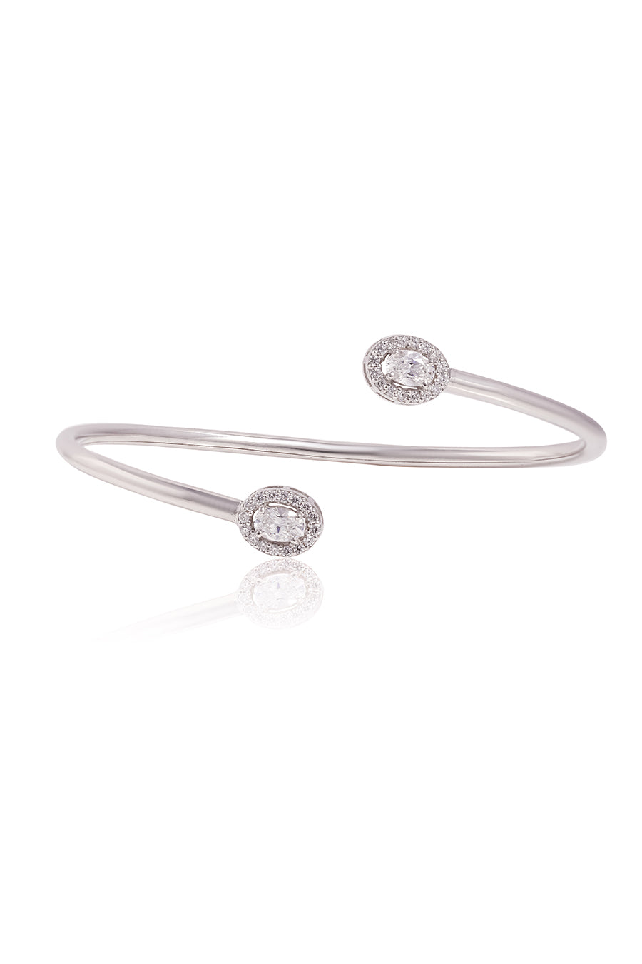 92.5 Sterling Silver Oval Flexi Bangle