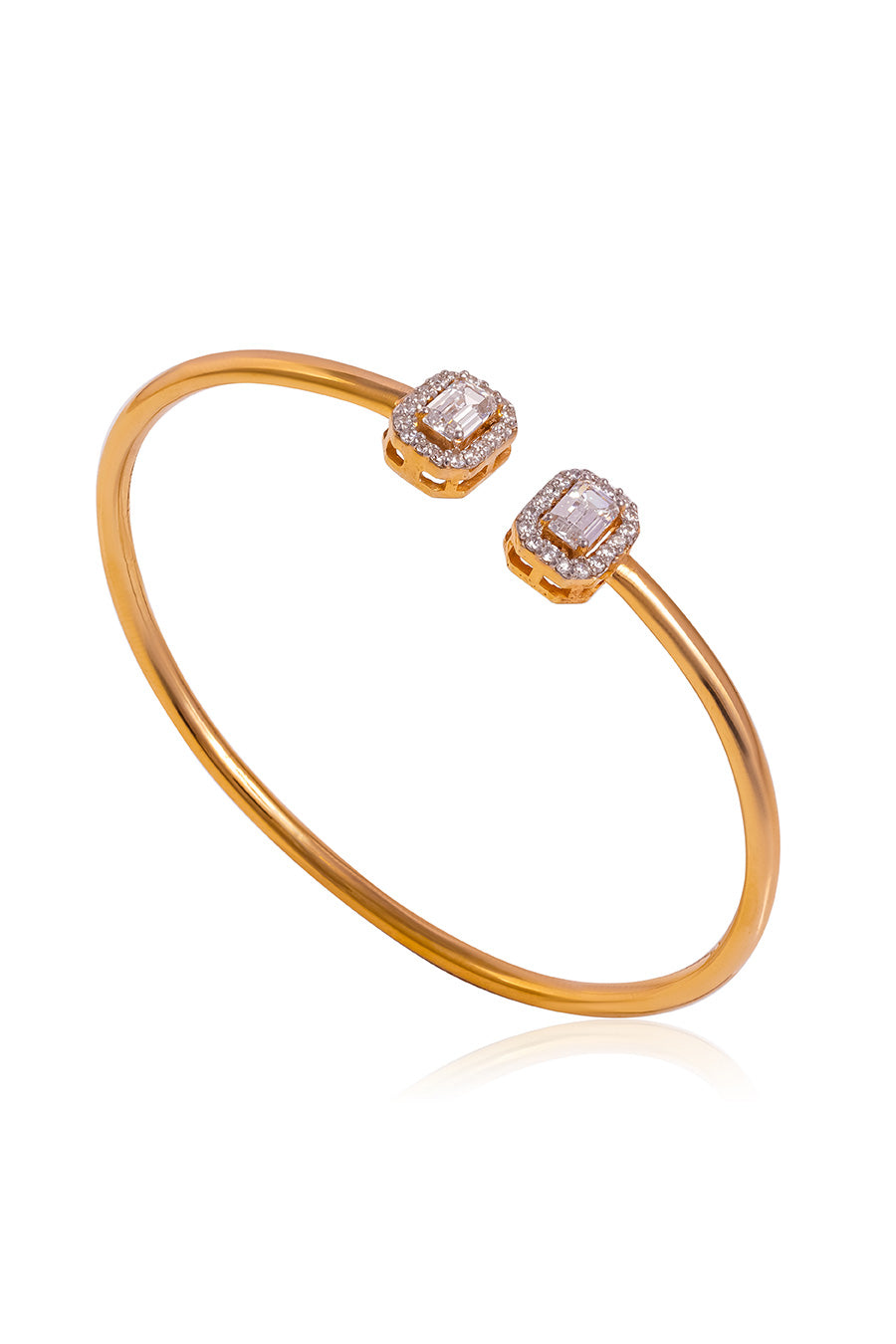 92.5 Sterling Silver Emerald-Cut Flexi Bangle