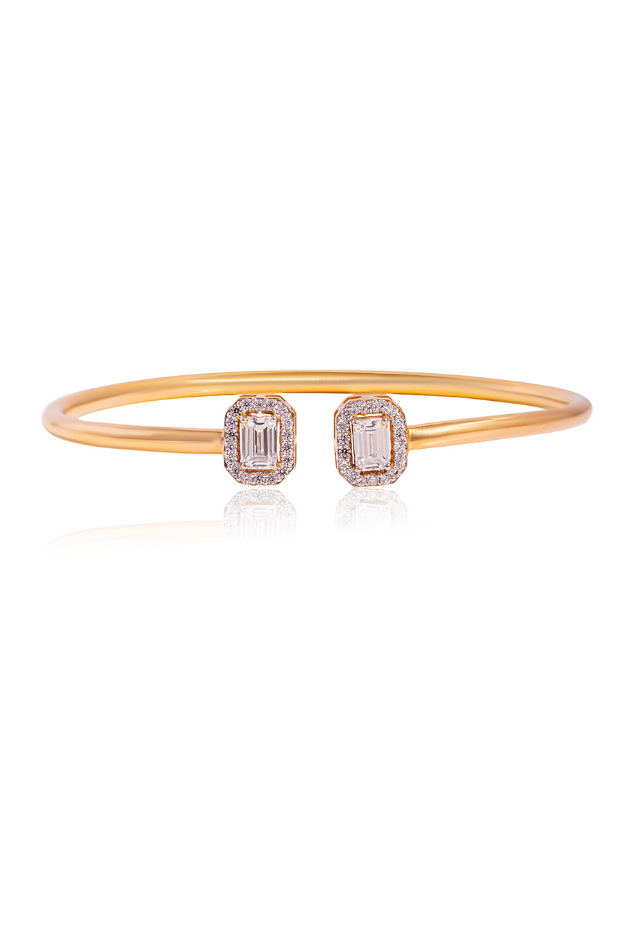 92.5 Sterling Silver Emerald-Cut Flexi Bangle