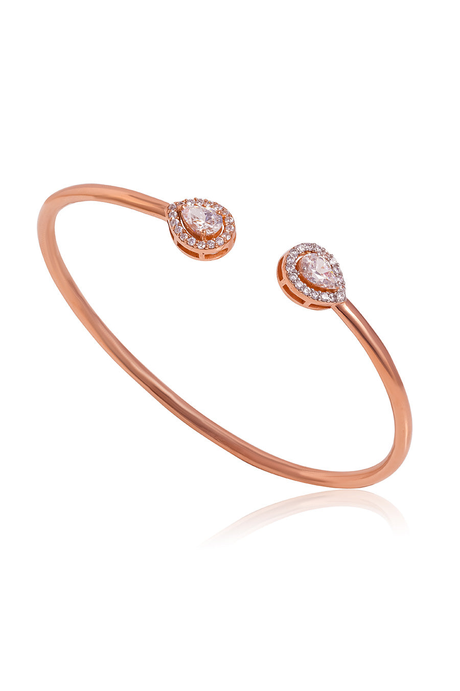 92.5 Sterling Silver Pear Flexi Bangle