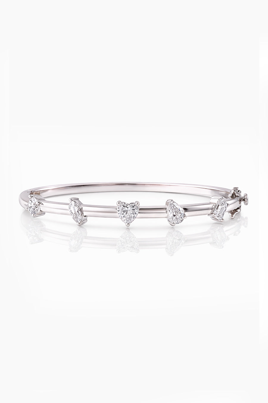 92.5 Sterling Silver Majestic Fancy Diamond Cuff Bracelet