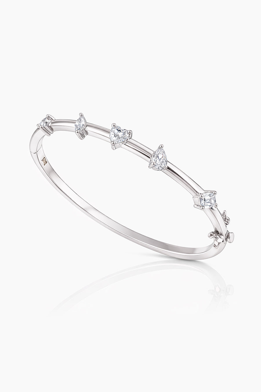92.5 Sterling Silver Majestic Fancy Diamond Cuff Bracelet