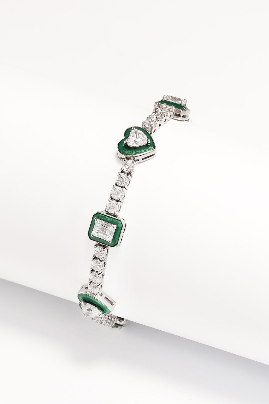 92.5 Sterling Silver Horizon Enamel Tennis Bracelet
