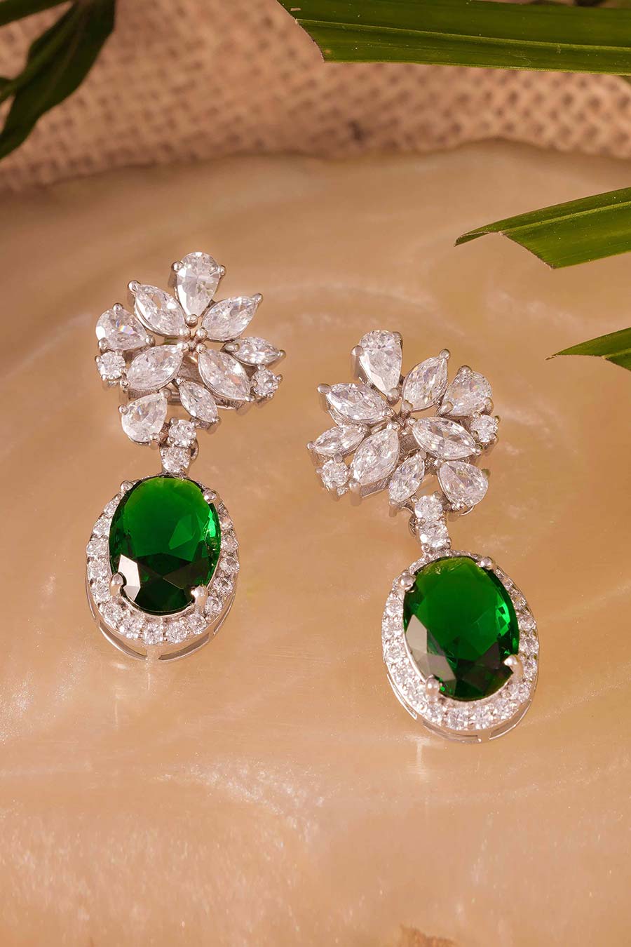92.5 Sterling Silver Flora Drop Earrings