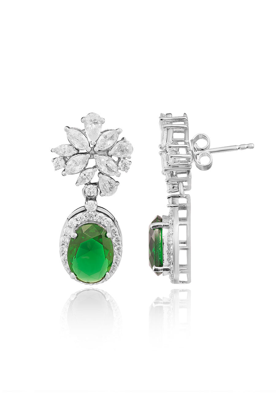 92.5 Sterling Silver Flora Drop Earrings