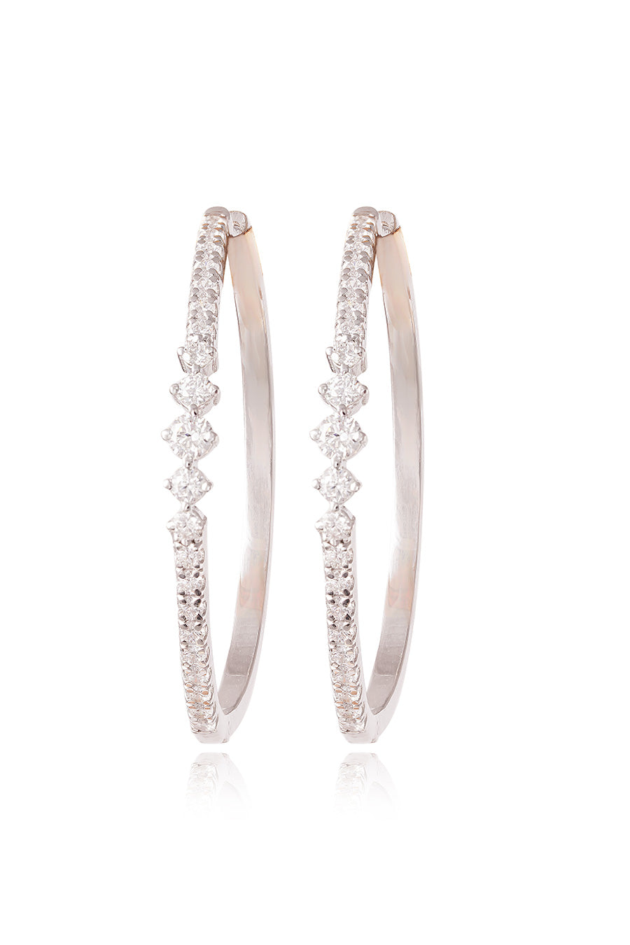 92.5 Sterling Silver Glint Hoop Earrings