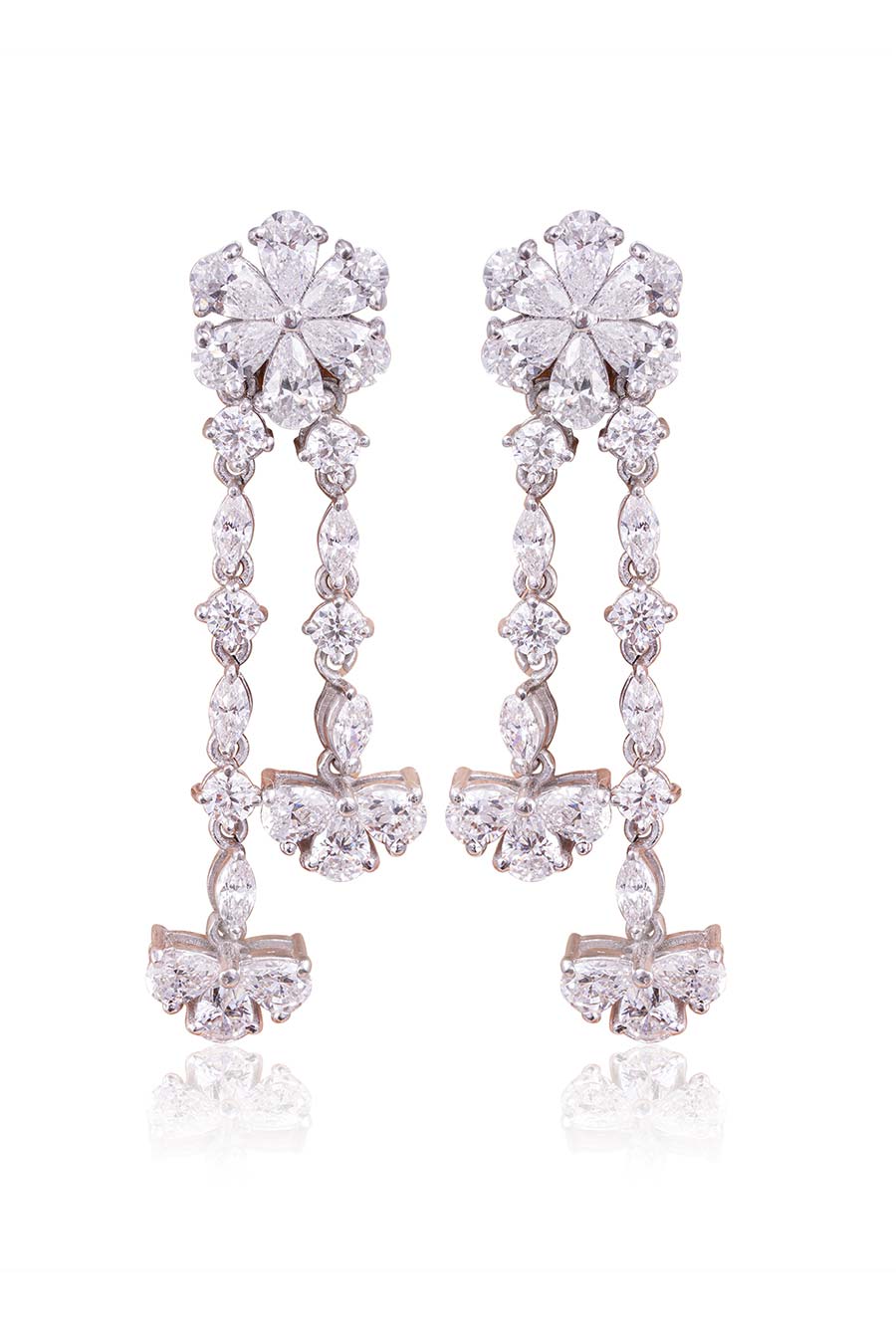 92.5 Sterling Silver Frosted Drop Earrings Earrings