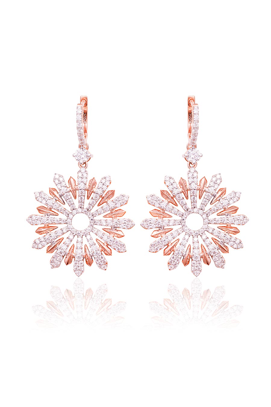92.5 Sterling Silver Sunbeam Sparkle Earrings
