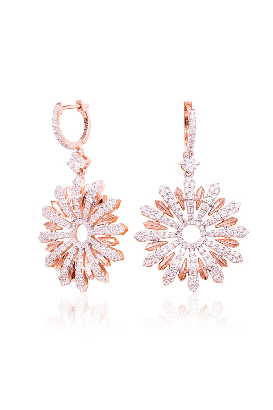 92.5 Sterling Silver Sunbeam Sparkle Earrings