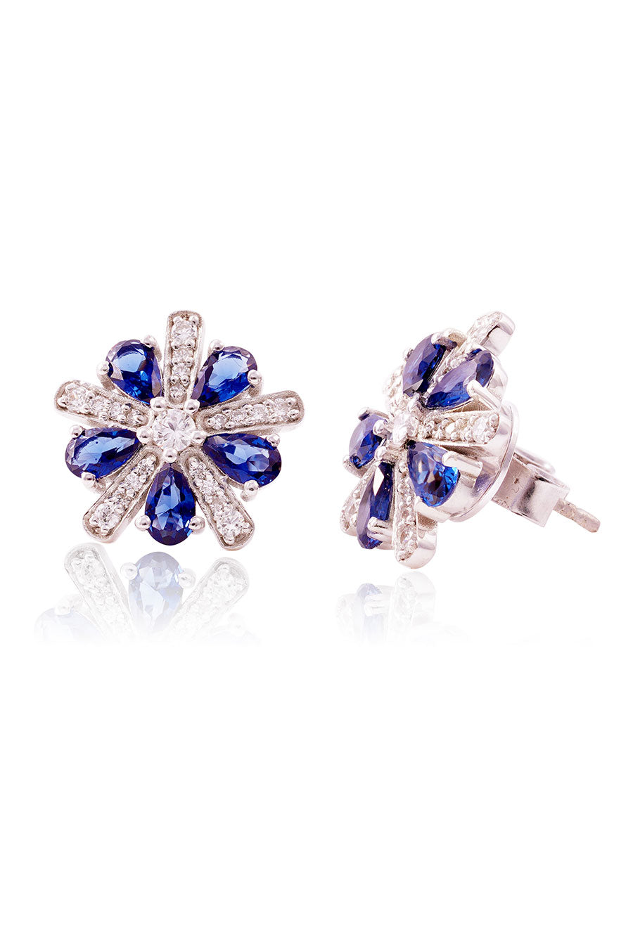 92.5 Sterling Silver Faye Flor Studs Earrings