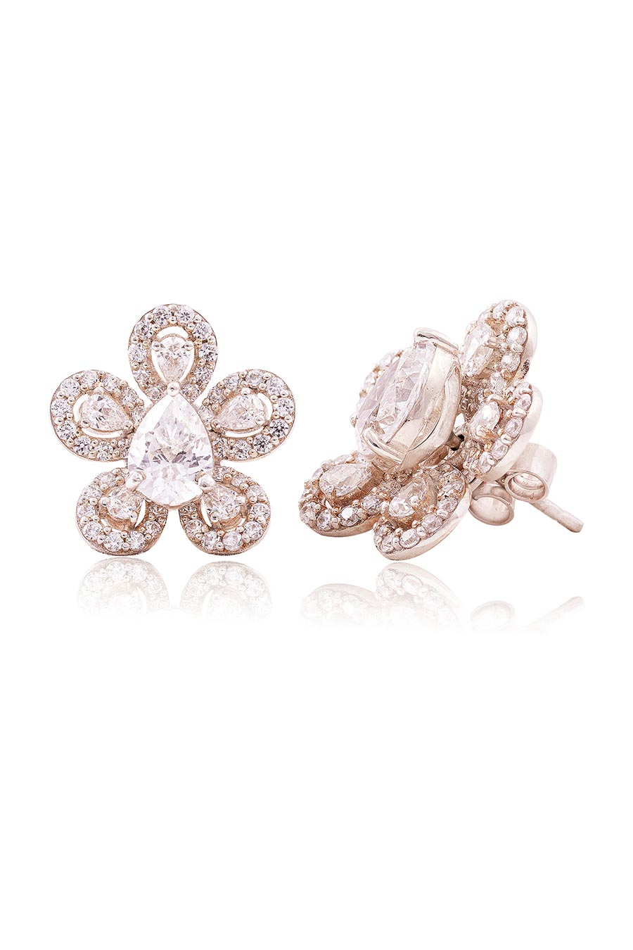 92.5 Sterling Silver Nebula Bloom Detacher Earrings
