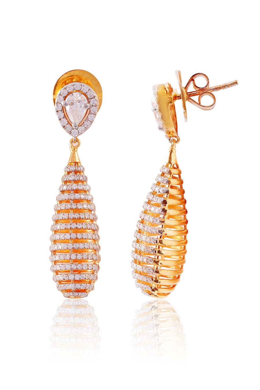 92.5 Sterling Silver Vortex Danglers Earrings