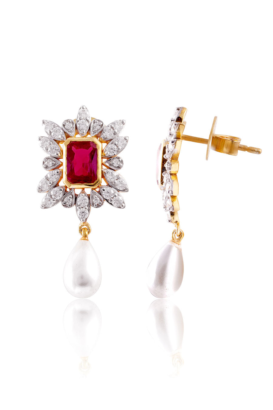 92.5 Sterling Silver Indra Pearl Drop Earrings