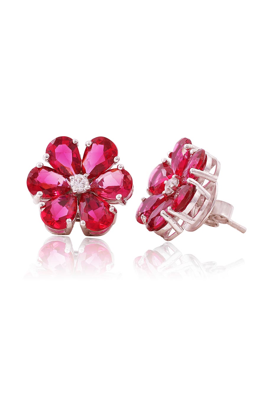 92.5 Sterling Silver Petal Pop Stud Earrings