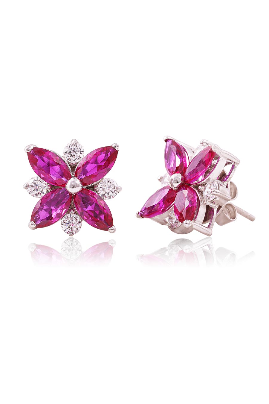 92.5 Sterling Silver Encanto Marquise Stud Earrings