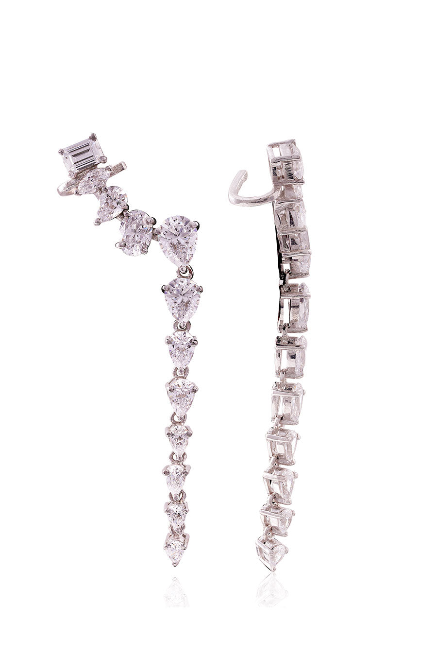 92.5 Sterling Silver Mélange Cascade Climber Earrings