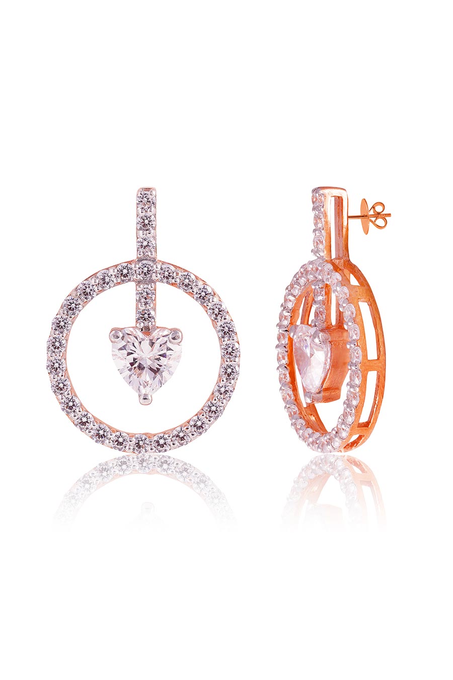 92.5 Sterling Silver Adore Me Heart Earrings