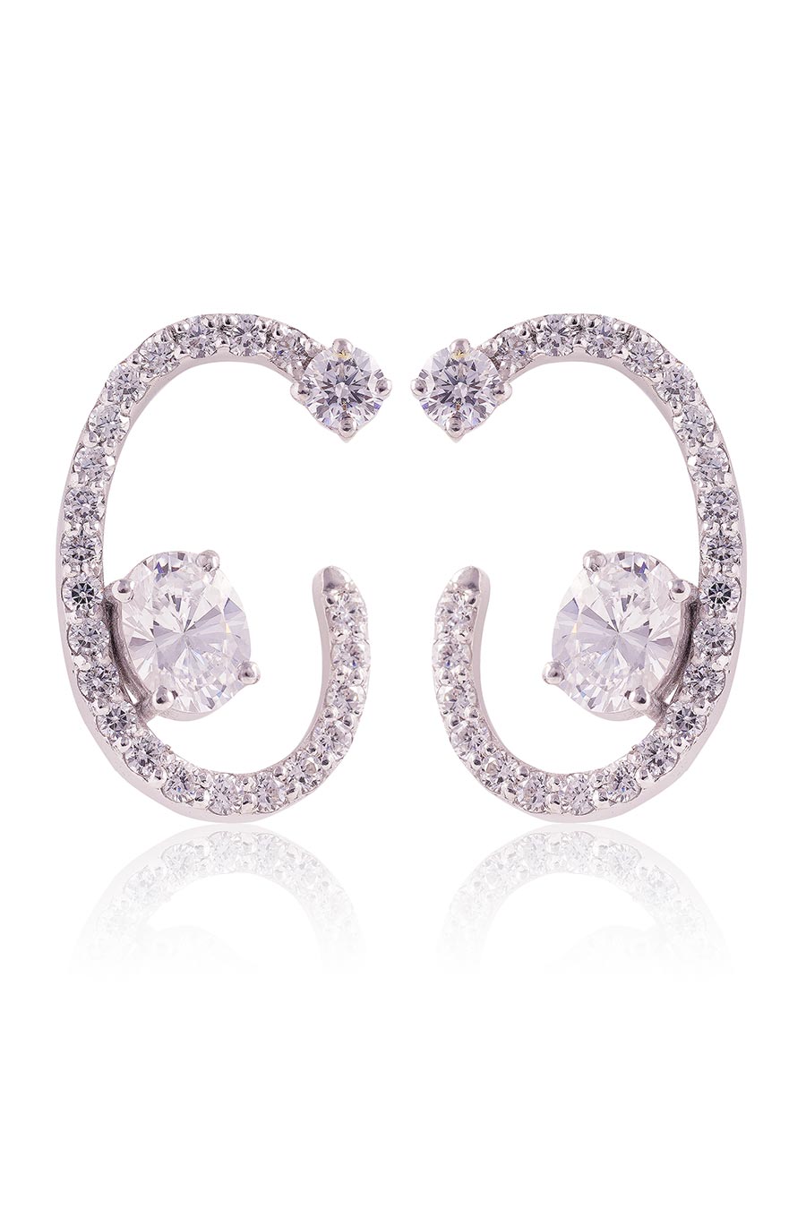 92.5 Sterling Silver Luna Arc Earrings