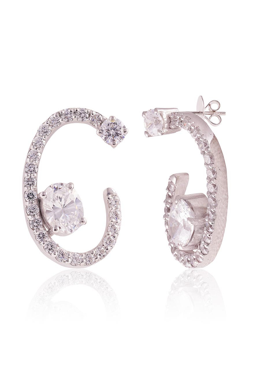 92.5 Sterling Silver Luna Arc Earrings