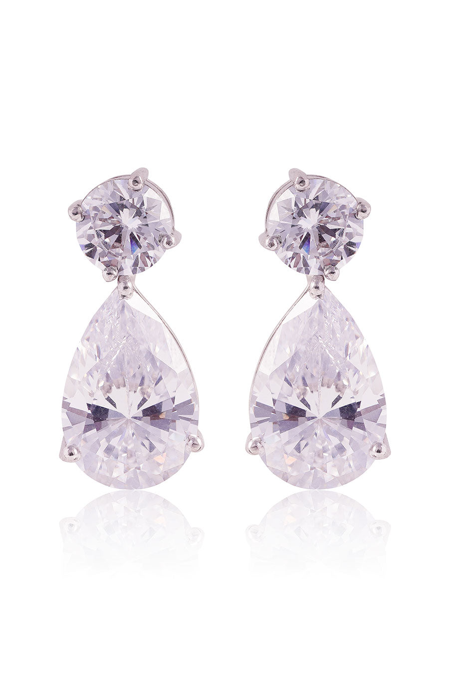 92.5 Sterling Silver Solitaire Teardrop Earrings