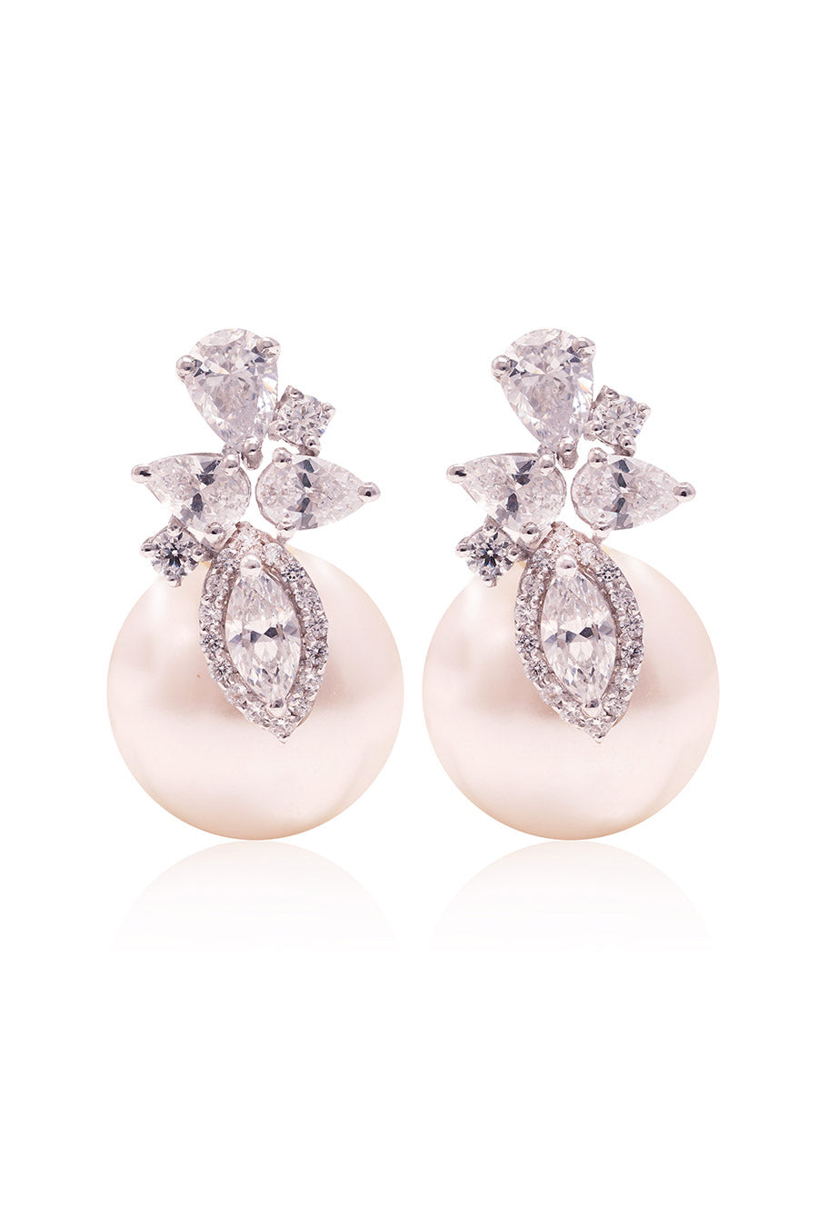 92.5 Sterling Silver Pearlescent Bloom Earrings