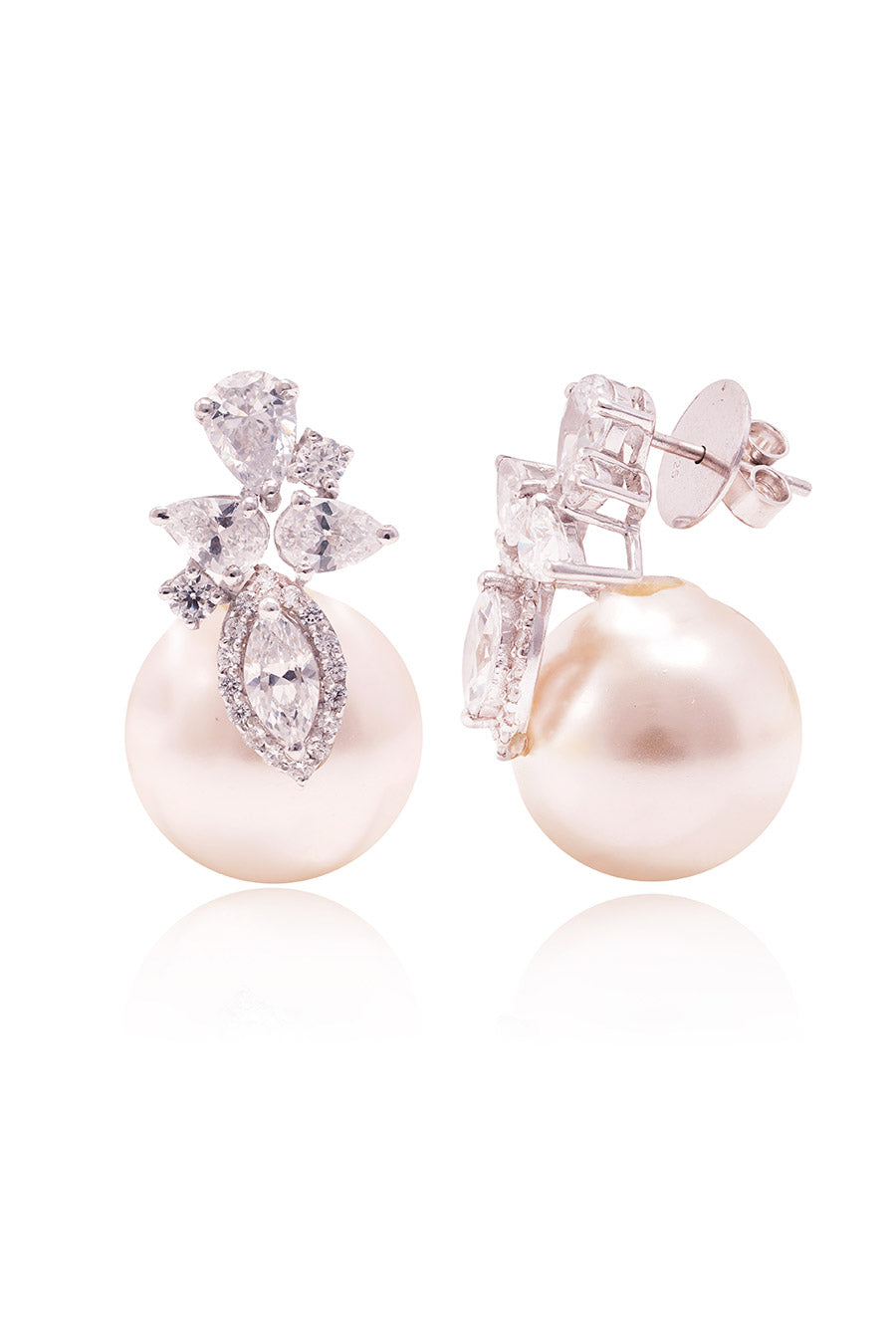 92.5 Sterling Silver Pearlescent Bloom Earrings