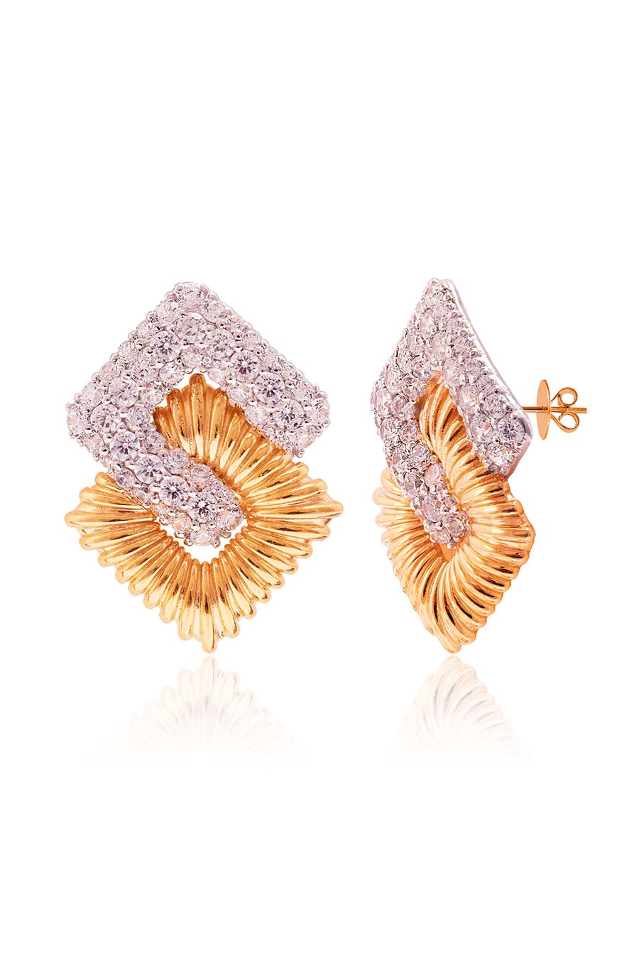 92.5 Sterling Silver Gloria Textured Earrings