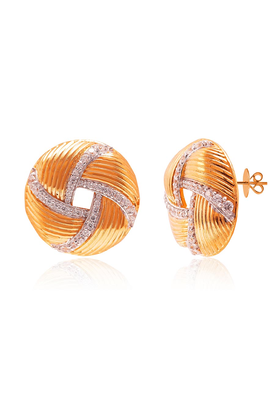 92.5 Sterling Silver Spiralis Textured Earrings