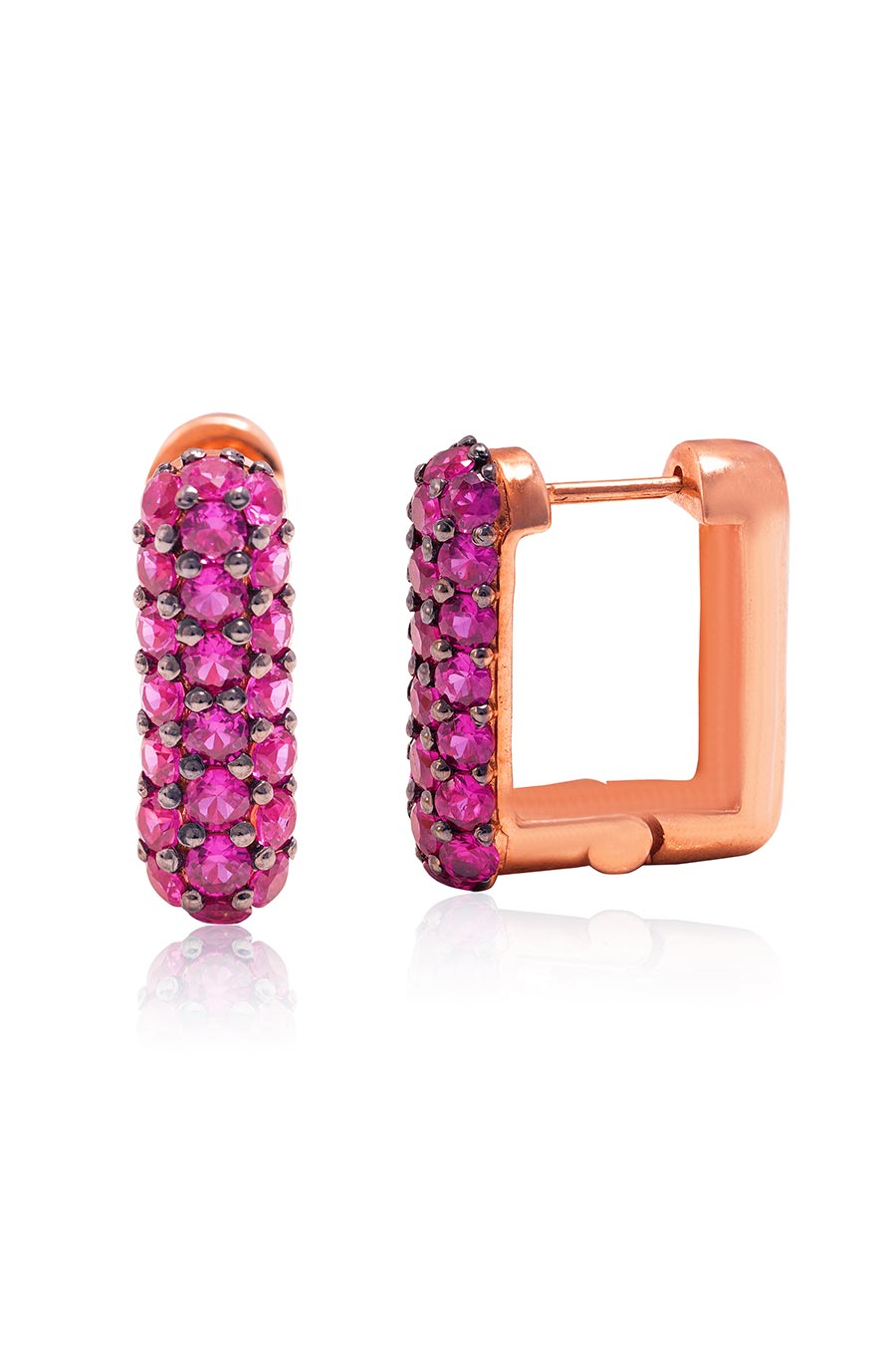 92.5 Sterling Silver Bellus Chubby Square Earrings