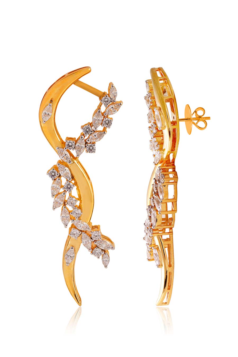 92.5 Sterling Silver Slither Shine Earrings