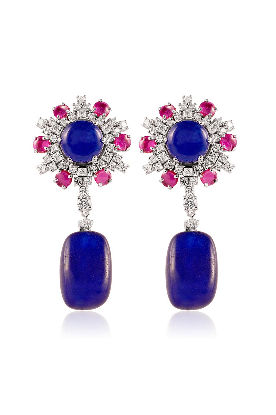 92.5 Sterling Silver Vittoria Tumbler Drop Earrings