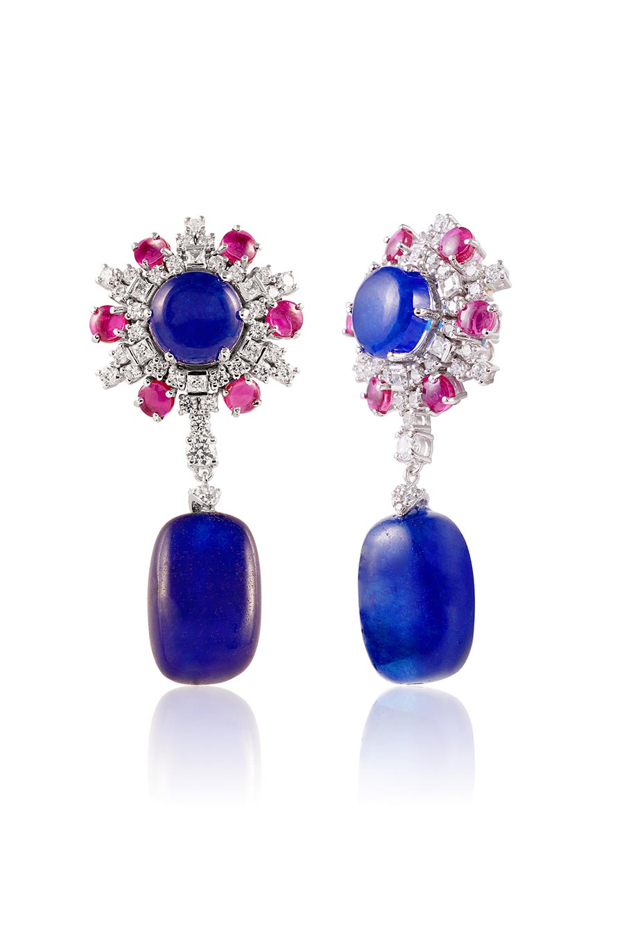 92.5 Sterling Silver Vittoria Tumbler Drop Earrings
