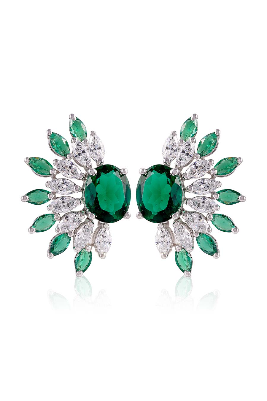 92.5 Sterling Silver Zafira Half Stud Earrings
