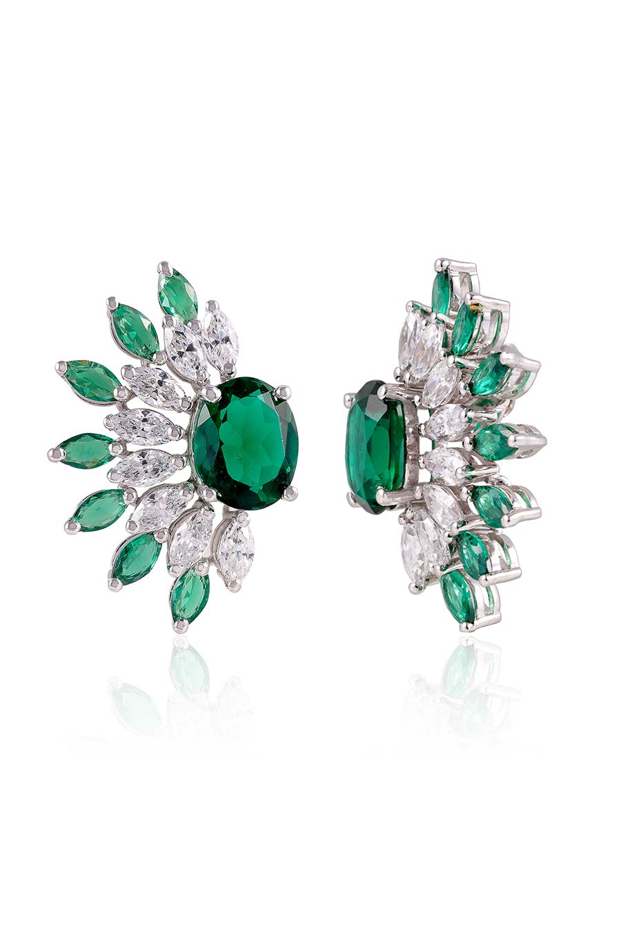 92.5 Sterling Silver Zafira Half Stud Earrings