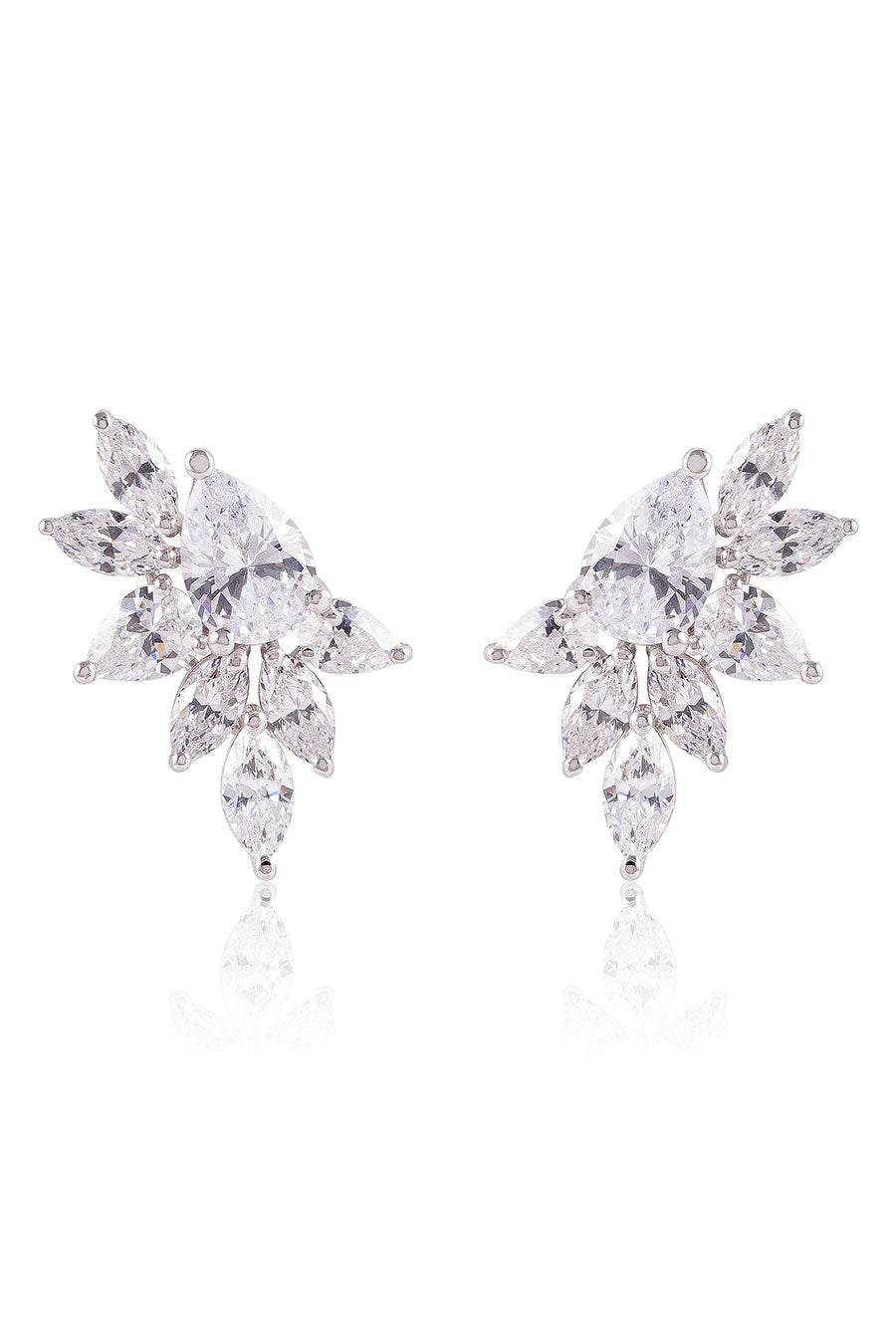 92.5 Sterling Silver Camellia Mixed Stud Earrings