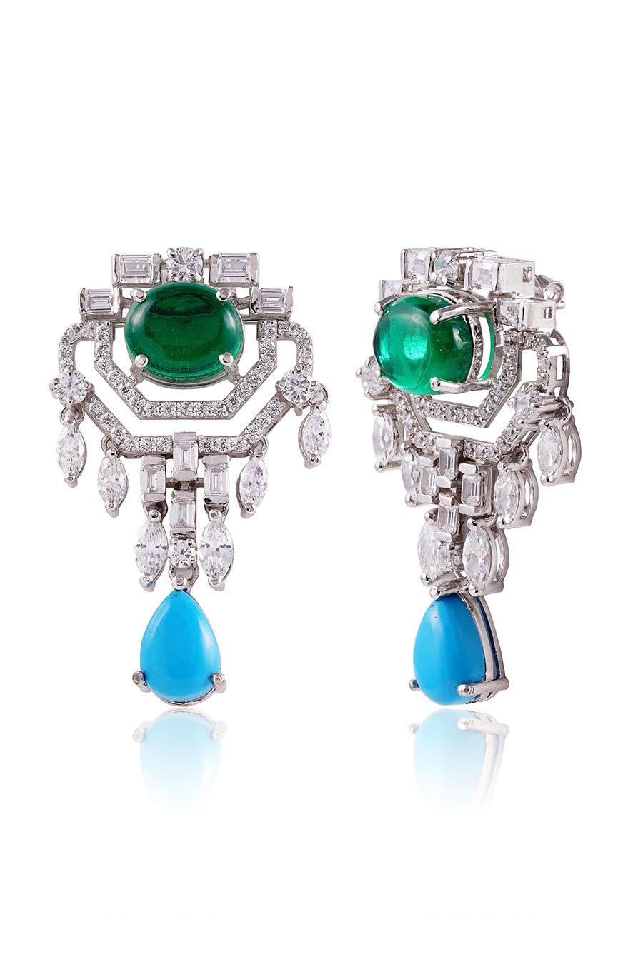 92.5 Sterling Silver Mirador Deco Earrings