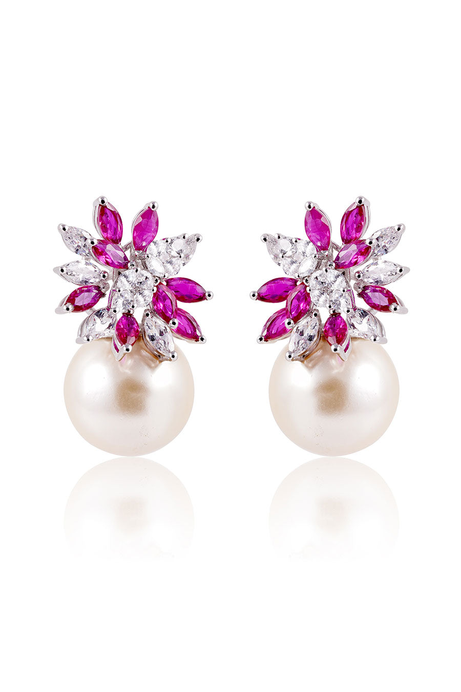 92.5 Sterling Silver Gulzar Pearl Drop Earrings