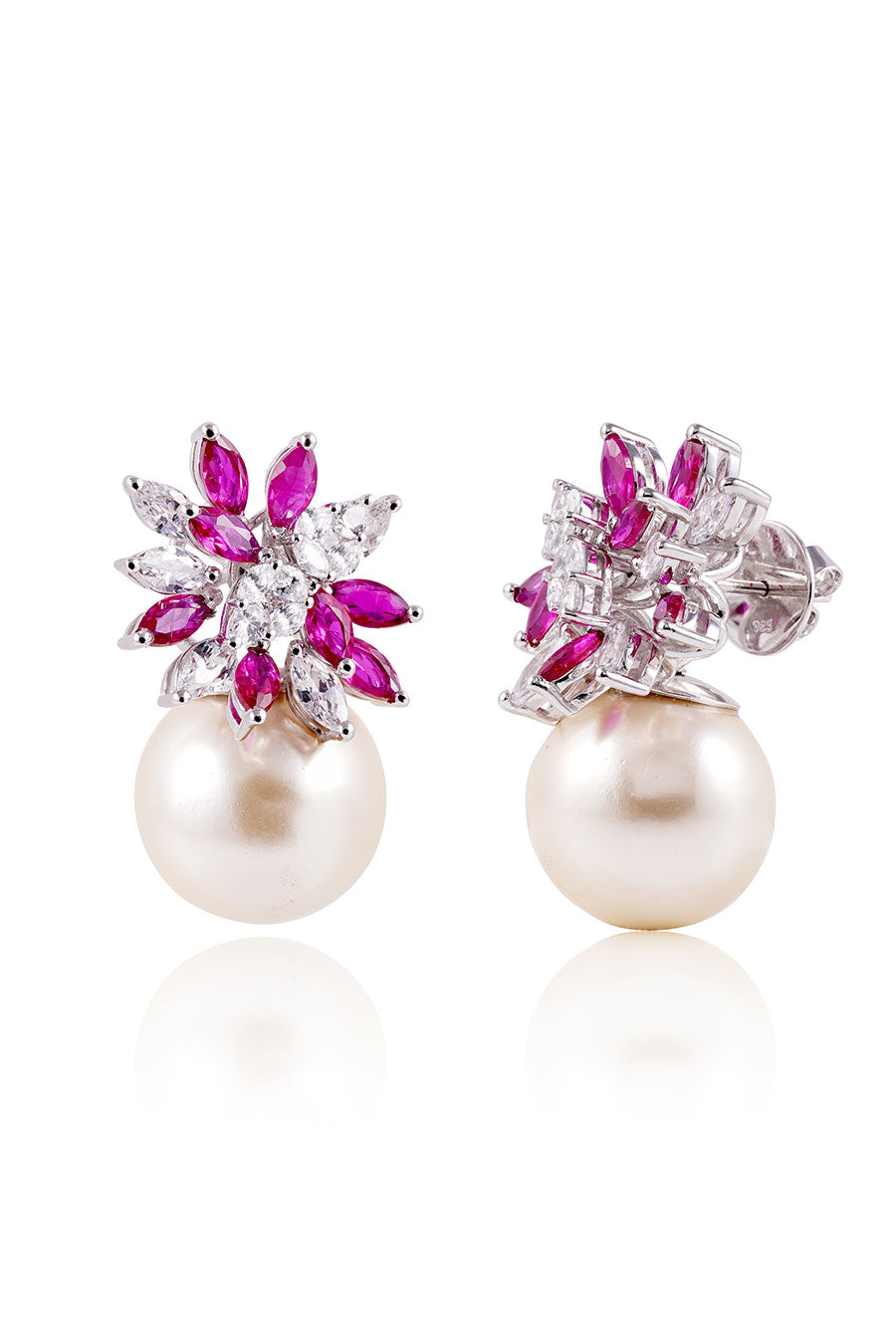 92.5 Sterling Silver Gulzar Pearl Drop Earrings