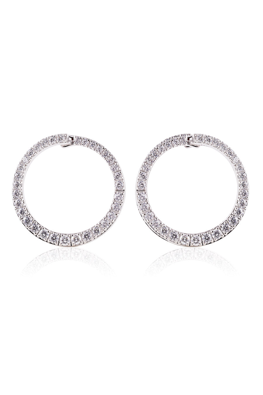 92.5 Sterling Silver Diamond Wrap Hoop Earrings