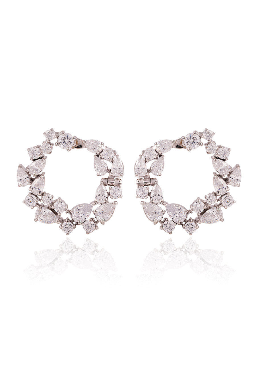 92.5 Sterling Silver Forma Diamond Wrap Earrings