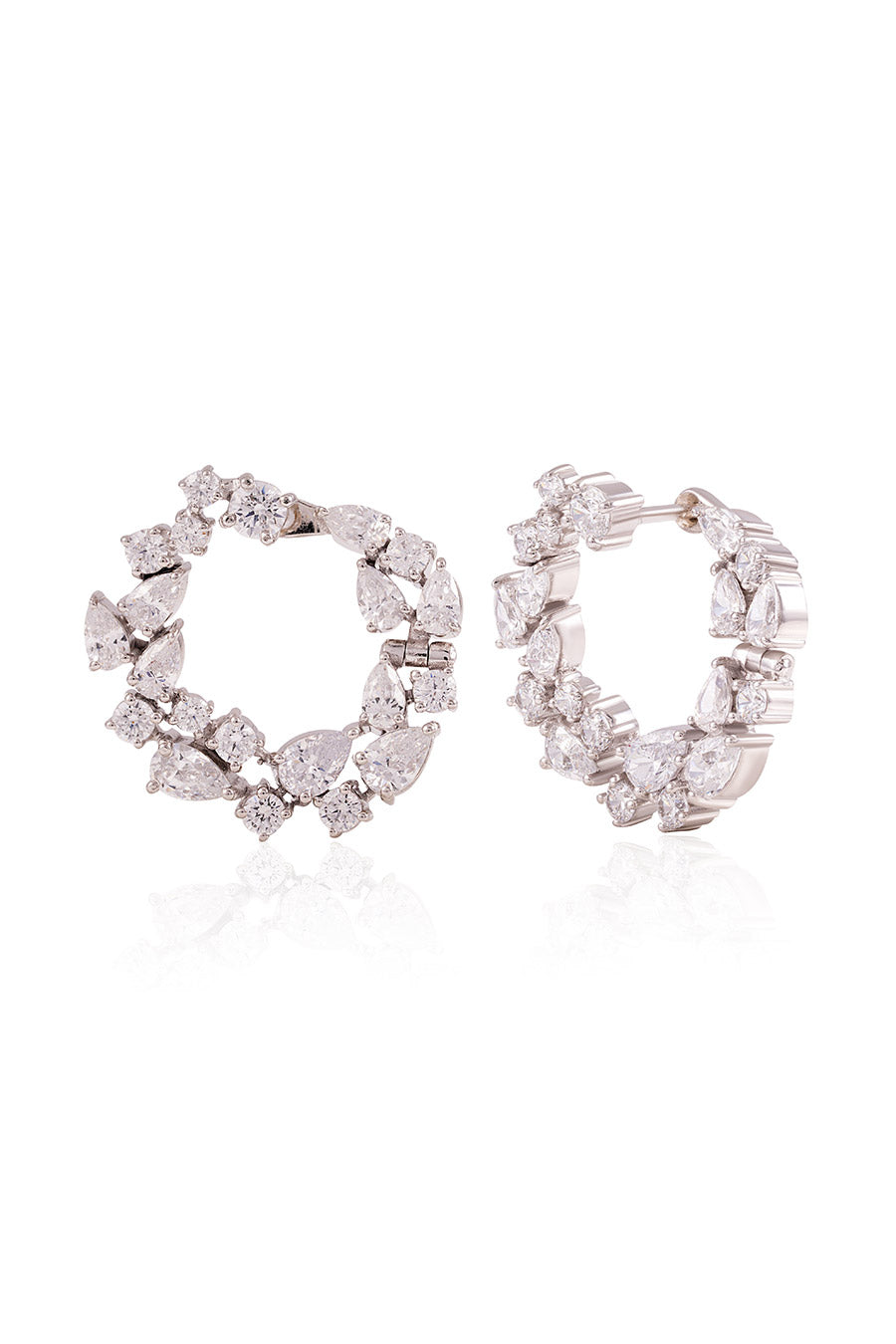 92.5 Sterling Silver Forma Diamond Wrap Earrings