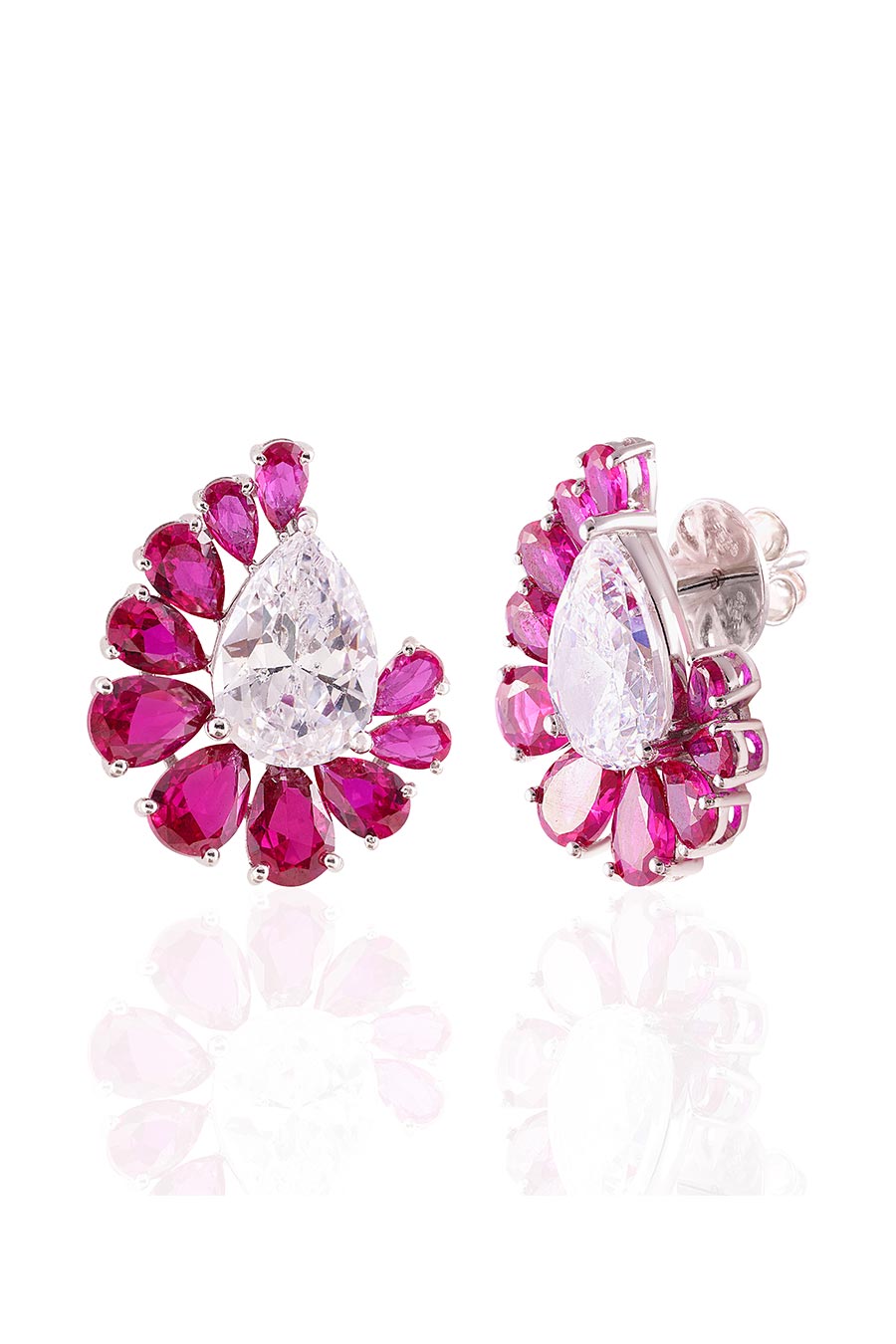 92.5 Sterling Silver Echelon Statement Stud Earrings