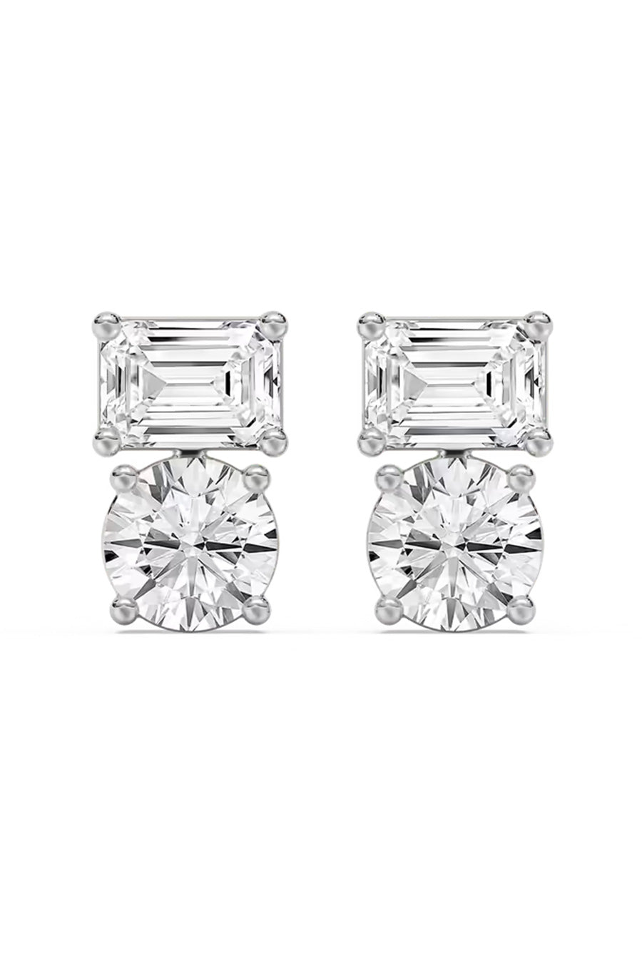 92.5 Sterling Silver Solitaire Stud Earrings