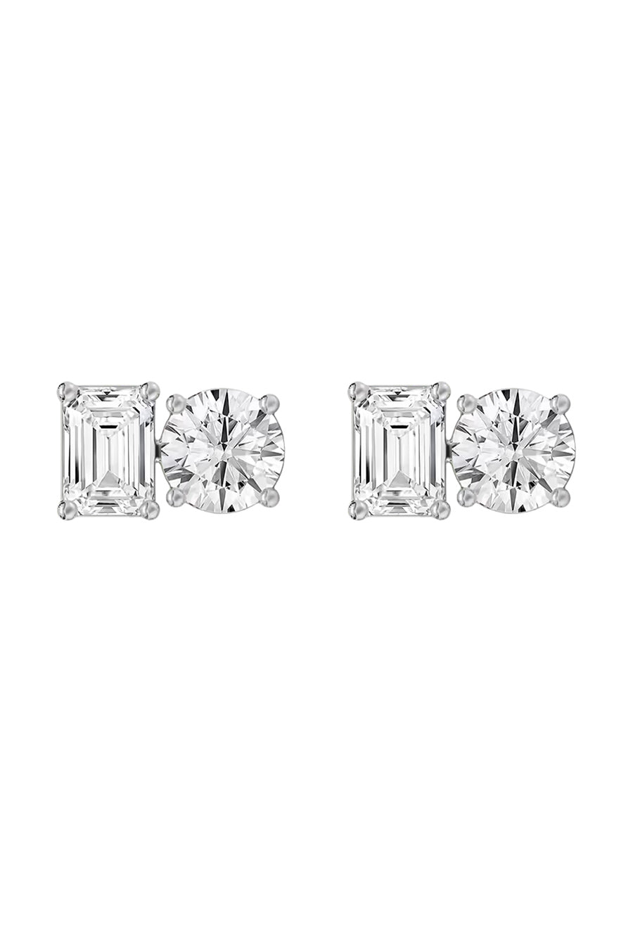 92.5 Sterling Silver Solitaire Stud Earrings