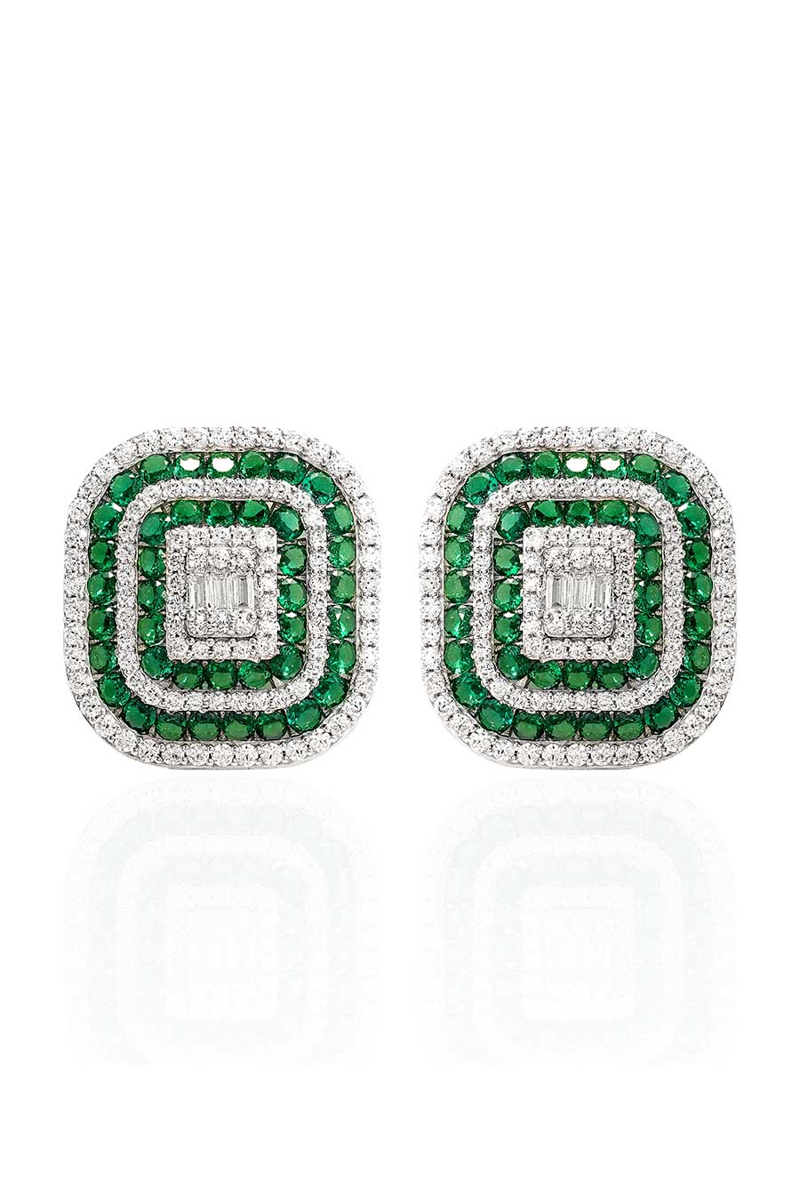 92.5 Sterling Silver Contour Halo Stud Earrings